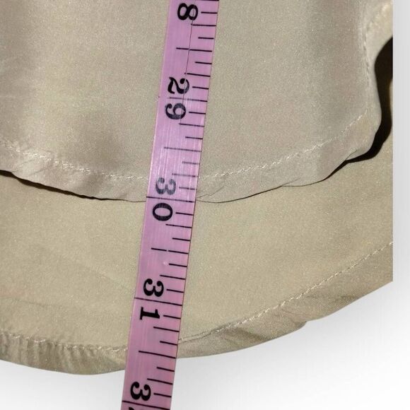 MTO Mens Shirt Sz Large Vtg 90s Silk Short Sleeve Collar Button Beige Classicore - Picture 8 of 8